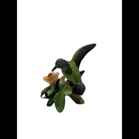 Russ Berrie VTG " Nature's Song" Porcelain hummingbird on flower figurine - Picture 3 of 12